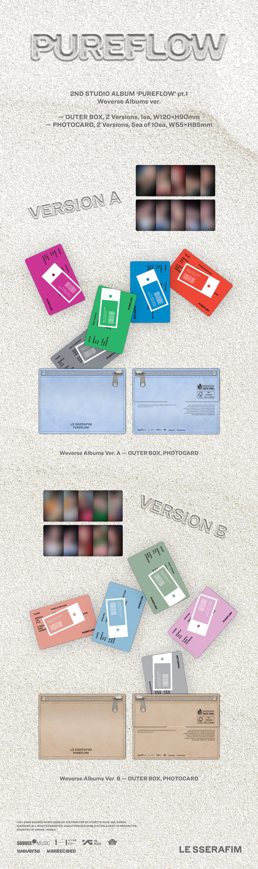 LE SSERAFIM - 2nd Studio Album ‘PUREFLOW’ pt.1 (Weverse Albums ver.)
