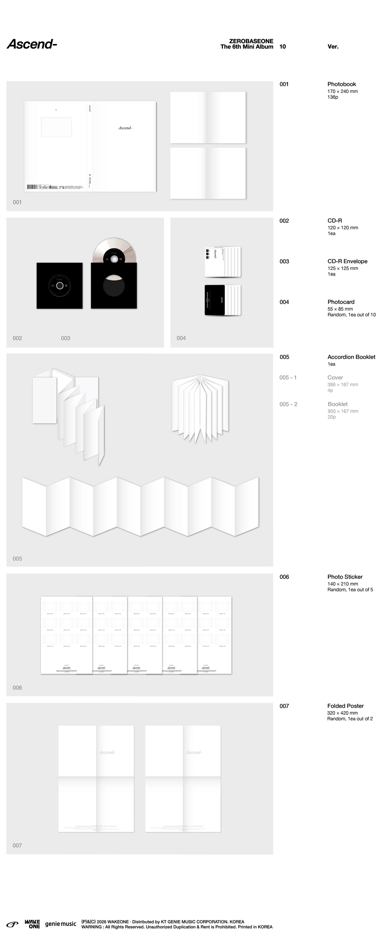 ZEROBASEONE - The 6th Mini Album [Ascend-] (Photobook Ver.) (1 Ver. & 10 Ver.)