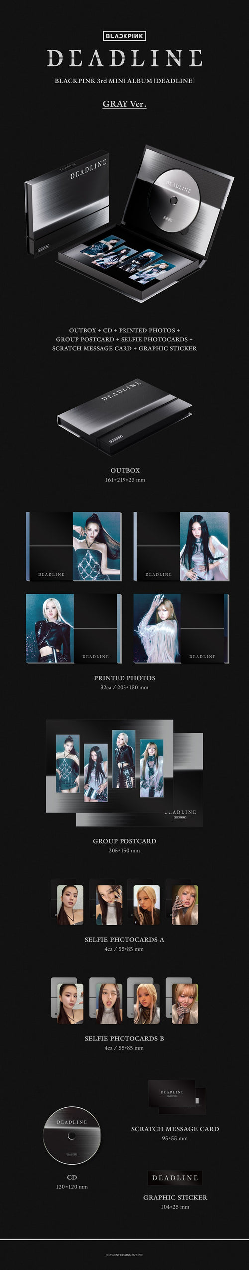 BLACKPINK - 3rd Mini Album [DEADLINE] (GRAY Ver.)