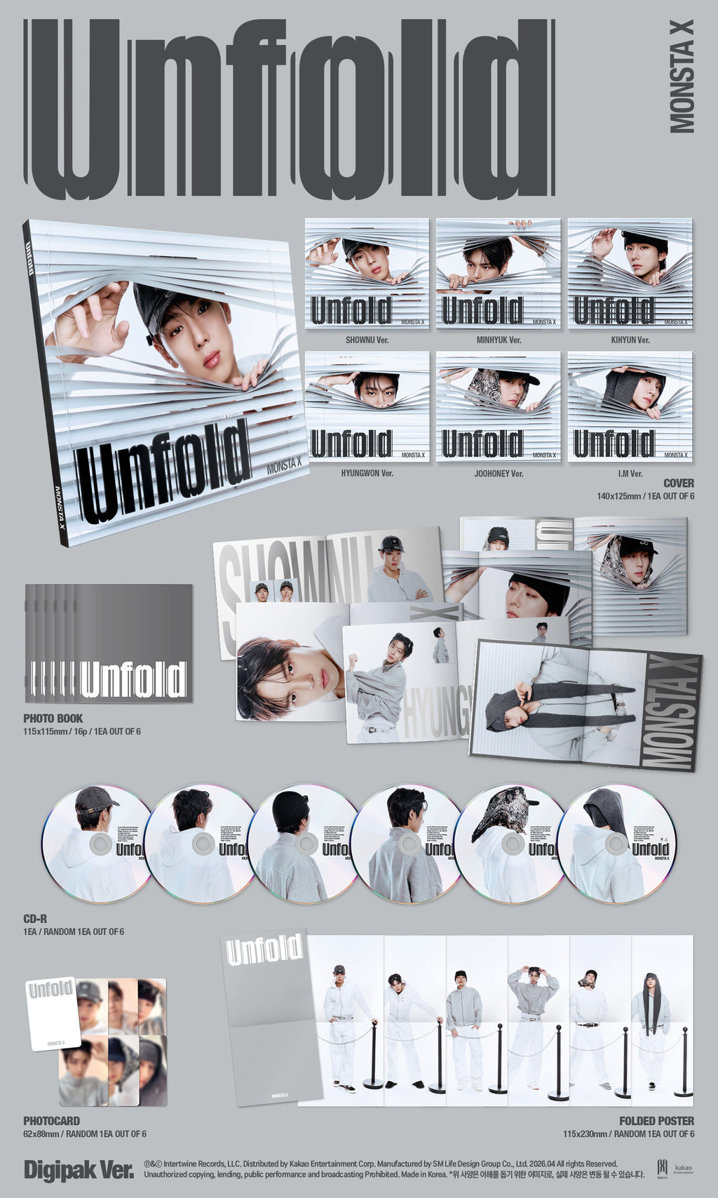 💙 MONSTA X - [UNFOLD] (Digipack Ver.) (Limited Edition)