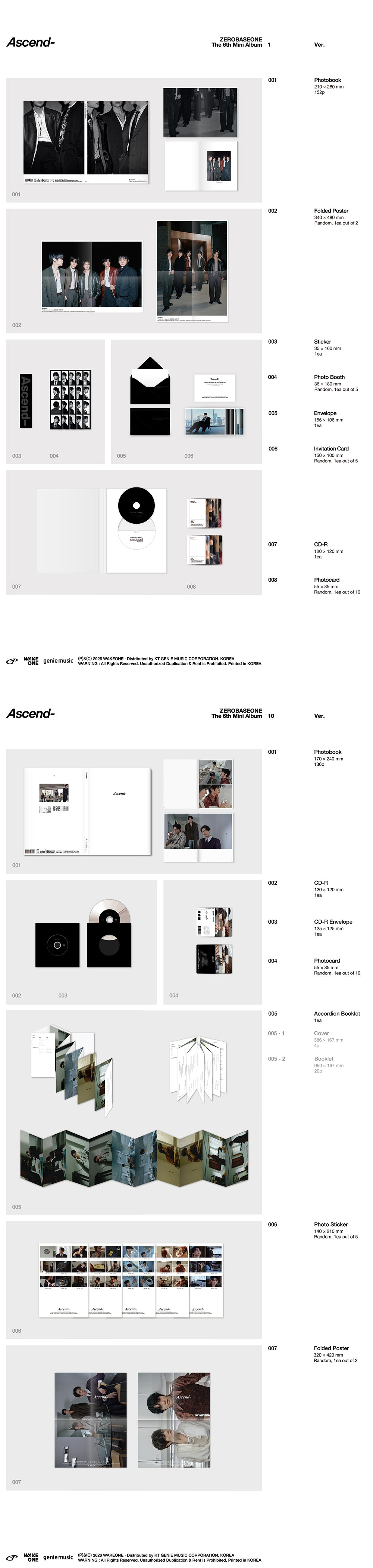 ZEROBASEONE - The 6th Mini Album [Ascend-] (Photobook Ver.) (1 Ver. & 10 Ver.)